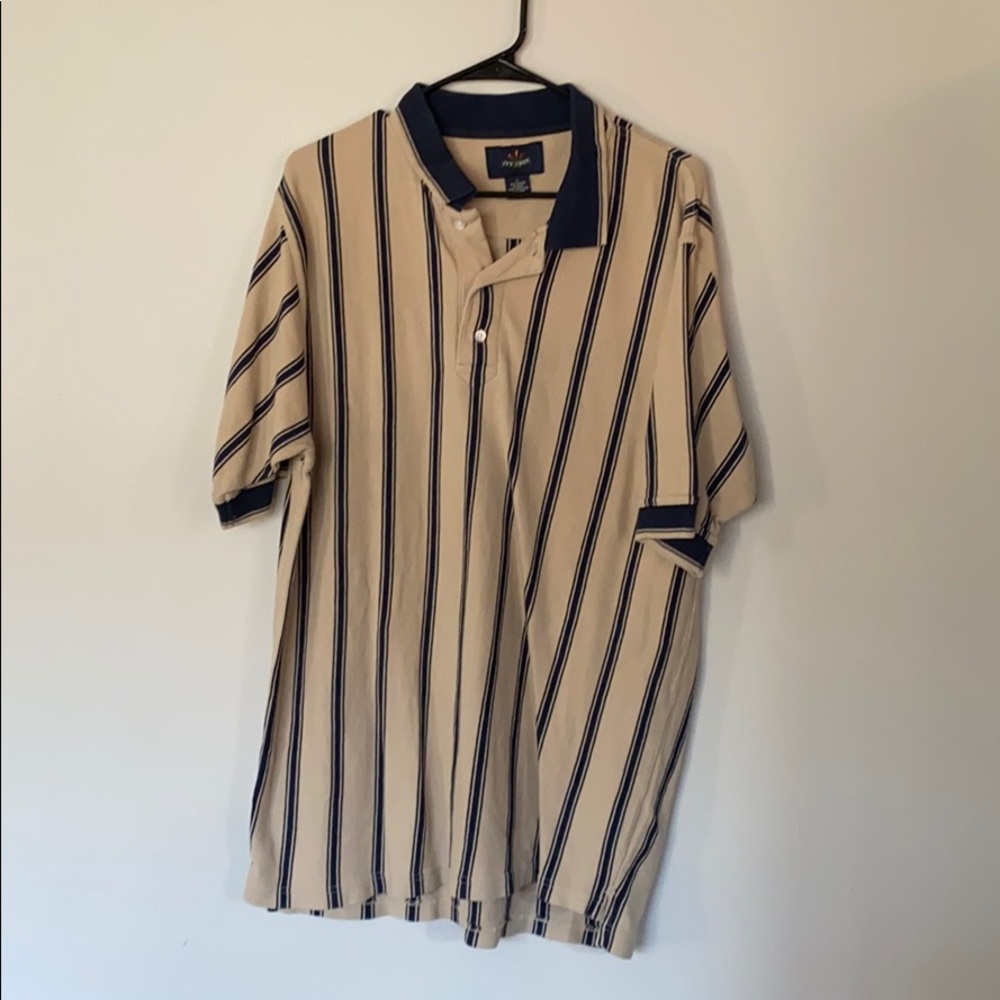 Ivy Crew vertical striped polo